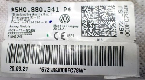 Volkswagen ID.3 bal oldallégzsák 5h0880241p