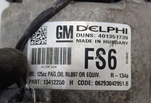 Opel Astra J, Meriva B 1.4 Turbo FS6 klímakompresszor 13412250