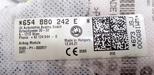 Skoda Kamiq jobb oldallégzsák 654880242e