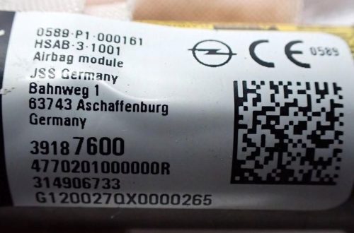 Opel Astra K kombi jobb függönylégzsák 39187600