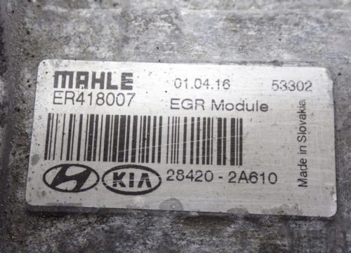 Kia Ceed II, Hyundai i30 II 1.6 CRDi D4FB EGR szelep, EGR hűtő 28410-2A600 28420-2A610