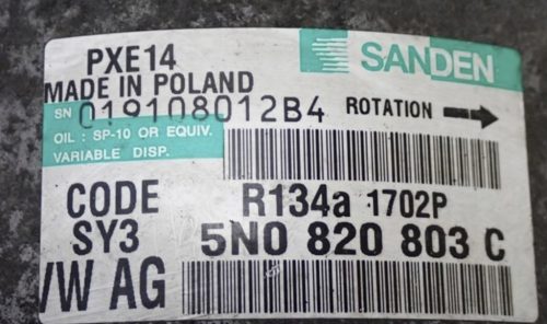 Volkswagen Passat B7 2.0 TDI CFF klímakompresszor 5n0820803c