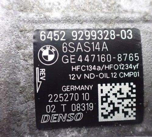 BMW 320 F30, 120d F20 B47D20A klímakompresszor 9299328