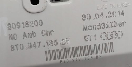 Audi A4 B8 beltér világítás, szemüvegtartó 8T0947135BF