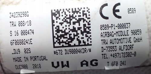 Seat Arona, Seat Ibiza V, Audi A3 (8V) bal oldallégzsák 6f0880241e