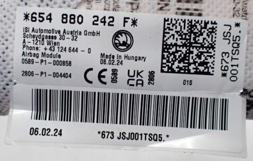 Skoda Scala, Skoda Kamiq jobb ülés légzsák 654880242f