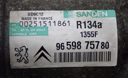 Peugeot 207 1.4 HDi 8HZ klímakompresszor 9659875780