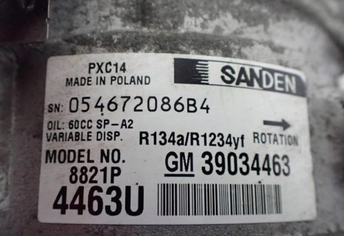 Opel Astra K 1.4 B14XFL, D14XFL, B14XFT, D14XFT klímakompresszor 39034463