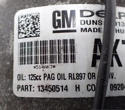 Opel Astra J, Zafira C 2.0 CDTI AK7 klímakompresszor 13450514