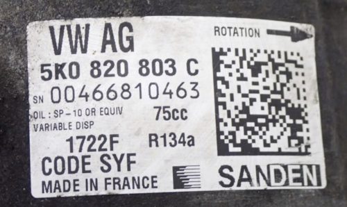 Volkswagen Polo V, Seat Ibiza IV 1.2 TSI klímakompresszor 5k0820803c