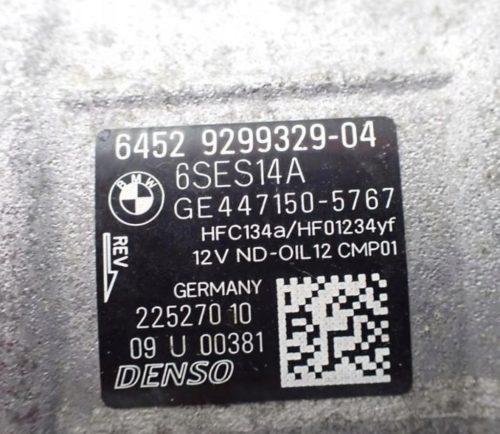 BMW 1-es F20, BMW 3-as F30 2.0D B47 klímakompresszor 9299329 ge4471505767
