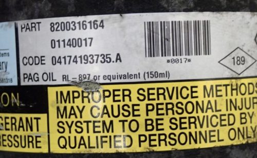 Renault Scénic II, Renault Mégane II 1.5 DCi klímakompresszor 8200316164