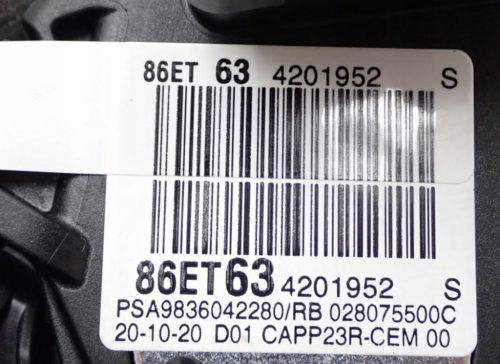 Opel Combo E, Peugeot Partner III elektromos gázpedál 9836042280