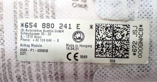 Skoda Kamiq bal oldallégzsák 654880241e