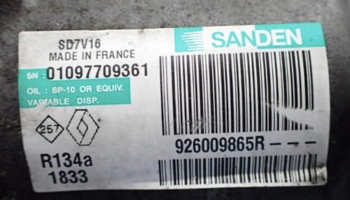 Nissan Qashqai I (J10) 1.5 dCi, K9KD430 klímakompresszor 926009865r